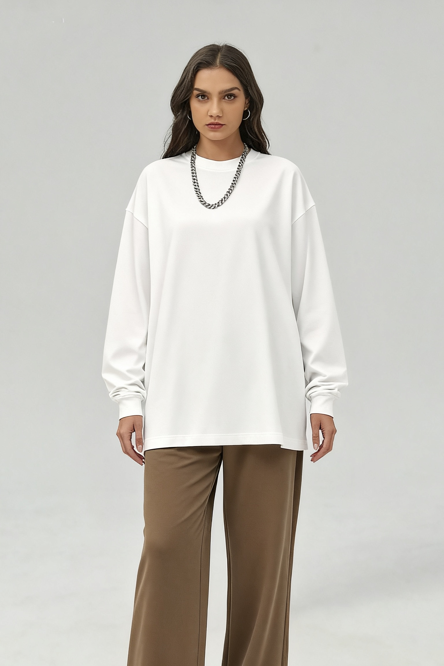 Men/Women Unisex Heavyweight 305G Cotton Retro Long Sleeve Tee