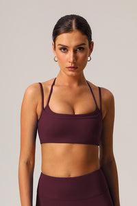 Women High Elastic Thin Strap Halter Neck Fitness Running Sports Bra
