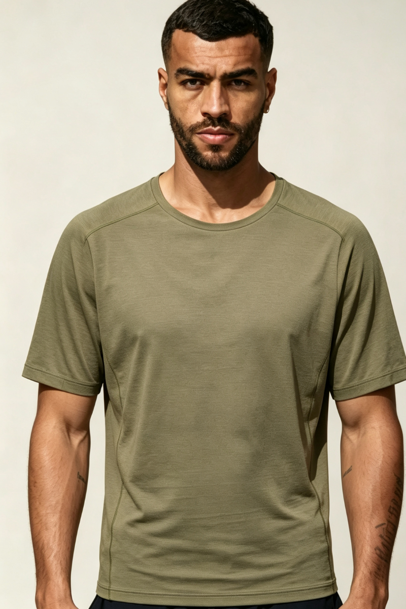 Men's Lightweight Crew Neck Tencel Lyocell Athletic T-shirt