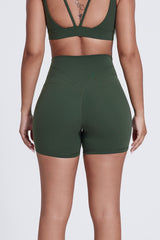 Women'S Fitness Yoga Lines Hip Tight Shorts