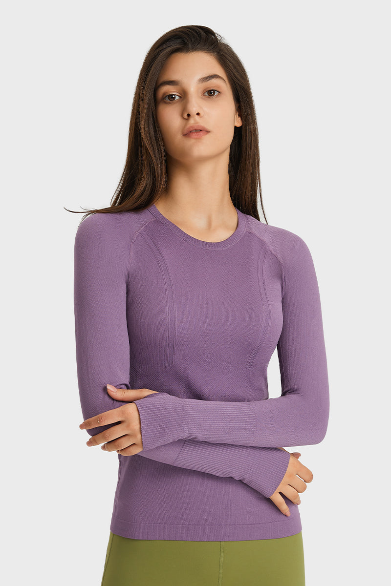 Women'S Yoga Long Sleeved With Thumbhole