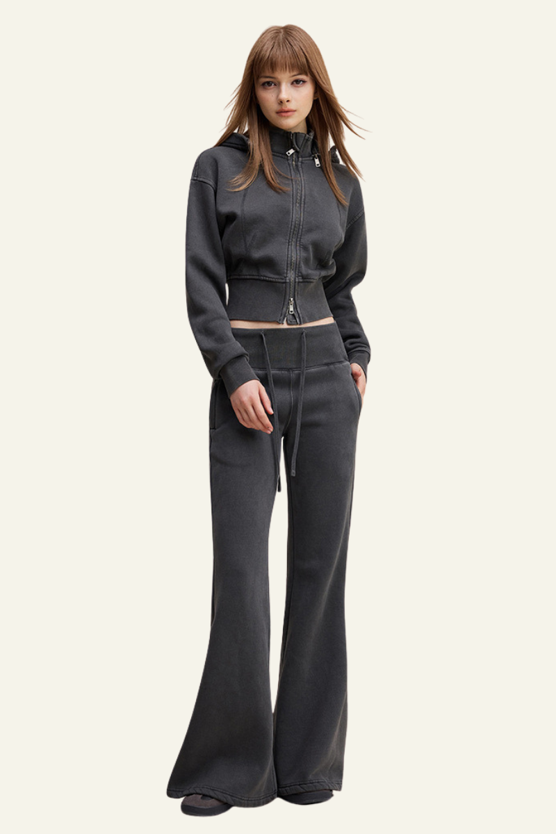 Women's Jacket and Flarepants Two-Piece Set.