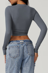 Women'S Sport Crop Top Long Sleeves