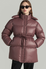 Women's waist-cinching cotton jacket