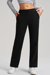 Women Wide Leg Relaxed Fit Mid Waist Yoga Lounge Pants