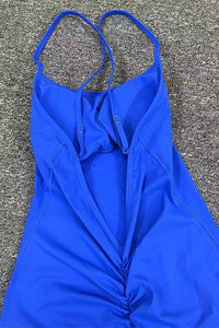 Women Adjustable Straps Flare Hollow Out Hip Lift Yoga Sports Fitness Bodysuit