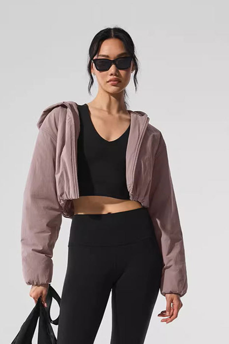 Women Hooded Fleece Casual Sport Jacket