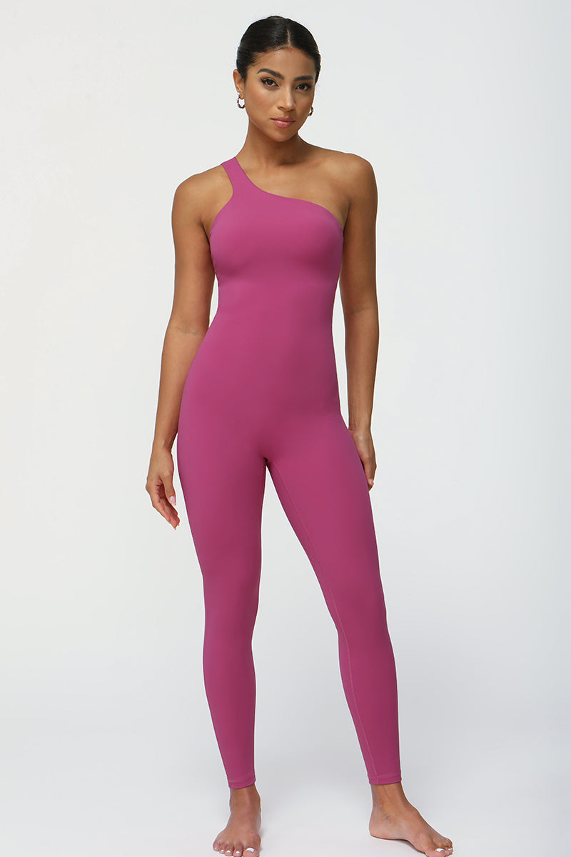 Women One-Shoulder Sports Jumpsuit