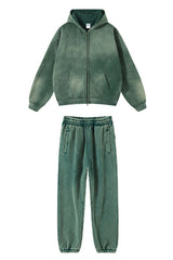 Unisex Fleece Zip-Up Hoodie Set: Pullover + Sweatpants
