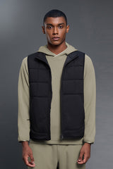 Men Lightweight Windproof Quilted Stand Collar Vest Jacket