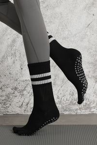Women's Striped Crew Yoga Grip Five-Toe Socks