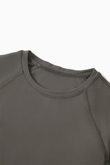 Women Round Neck Slim Fit Long Sleeve Workout Top