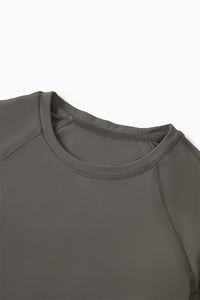 Women Round Neck Slim Fit Long Sleeve Workout Top