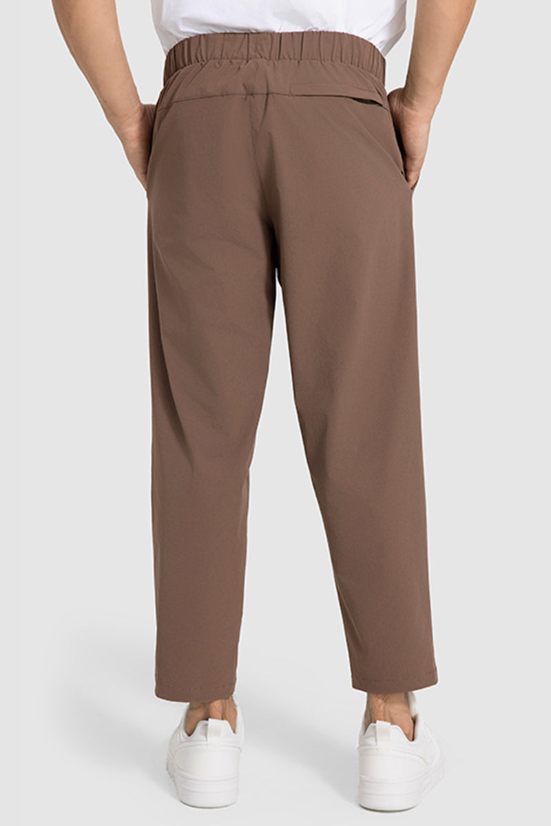 Men Summer Loose Lightweight Quick-Dry Breathable Straight Leg Cropped Casual Workout Sport Pants