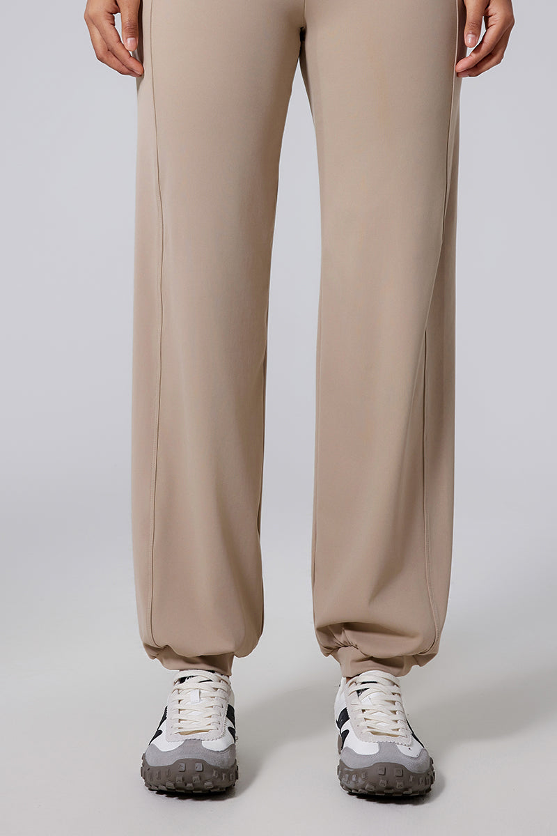 Women High-Waist Wide-Leg Butt-Lifting Cuffed Naked-Feel Yoga Running Workout Pants
