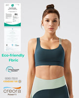 Women Eco-Friendly Recycled With Chest Pads Premium Feel Fitness Pilates Yoga Bra