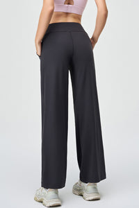 High Waisted Drawstring Sport Flared Pants