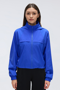 Women's Quick Dry Water Resistant Hooded Drawstring Jacket