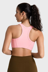 Women's Ribbed Padded Stretch Sports Bra