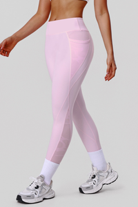Women's Athletic Side Mesh Patchwork And Pocketed Leggings