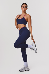 Women's Athletic Sets:Halterneck Bra And V-Waist Leggings