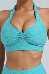 Women Adjustable Straps Hanging Neck Skinny Back Quick Dry Sports Fitness Running Yoga Bra