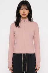Women's Fall Half-High Neck Finger Cuffs Slim Fit Jackets