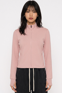 Women's Fall Half-High Neck Finger Cuffs Slim Fit Jackets