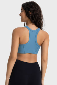 Women's Ribbed Padded Stretch Sports Bra