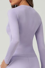 Women Ultra-Soft Slim Fit Long Sleeve Yoga T-Shirt High Elastic Workout Top