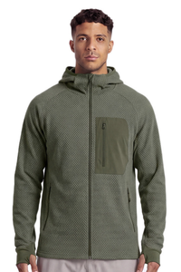 Men's Fall Thermal Fleece  Hooded Jacket with Thumbhole Cuff