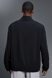 Men Stand Collar Windproof Loose Casual Zipper Jacket