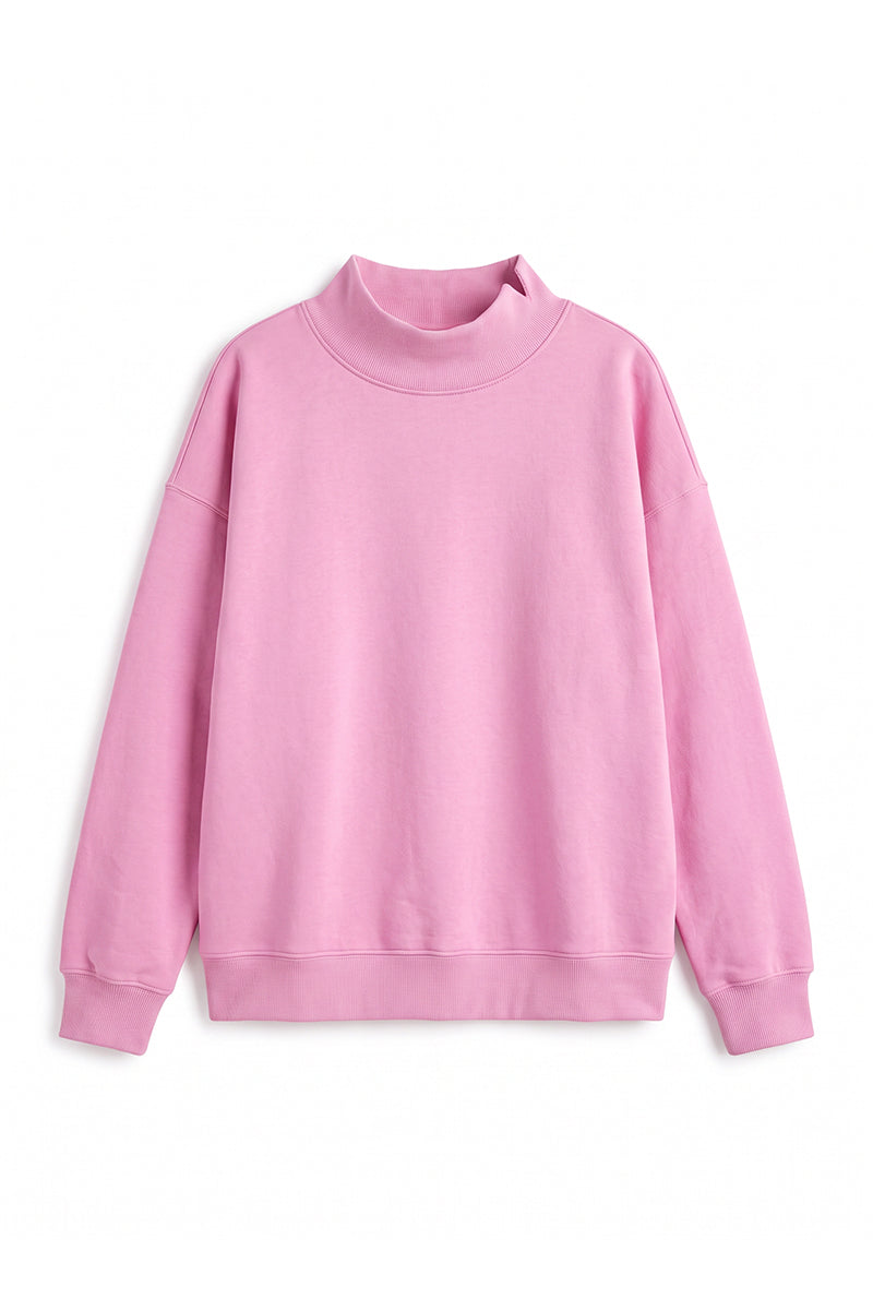 Women's Fall Fleece Mock Neck Sweatshirt with Side Neck Slit
