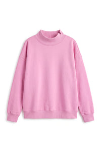 Women's Fall Fleece Mock Neck Sweatshirt with Side Neck Slit