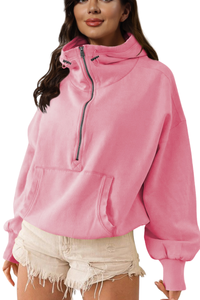 Drawstring long-sleeved top outer garment