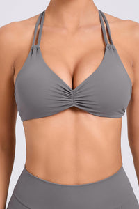 Women Double Adjustable Clasp Hanging Neck Beauty Back Fastening Quick Drying Sports Fitness Yoga Bra