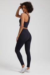 Bare Shoulder Blade Bra + Sports Leggings 2-Piece Set