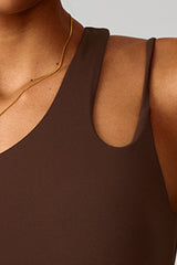 Women Asymmetric Strap Back-Cutout Yoga Sports Bra