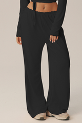 Women's Lace Trim Waistband Ballet Draped Casual Pants