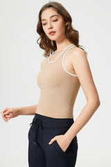 Women Sleeveless With Chest Pad Shock Slim Thin Yoga Fitness Exercise Tank Tops