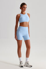 Women Outdoor Quick-Dry Naked Sensation Yoga Set: Cross-Back Slim-Fit Sports Bra + High-Waisted Sculpting Shorts