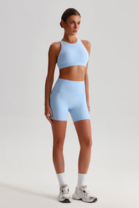 Women Outdoor Quick-Dry Naked Sensation Yoga Set: Cross-Back Slim-Fit Sports Bra + High-Waisted Sculpting Shorts