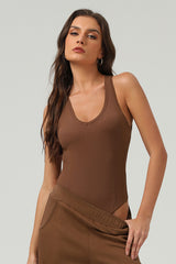 Women Cross-Back High-Waist One-Piece Yoga Bodysuit