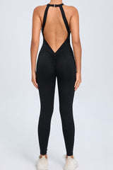 Women Back Buckle Backless Peach Butt Quick Dry One Piece Sports Fitness Yoga Bodysuit