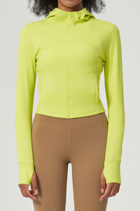 Women's Butter-Soft Hooded Cropped Yoga Jacket