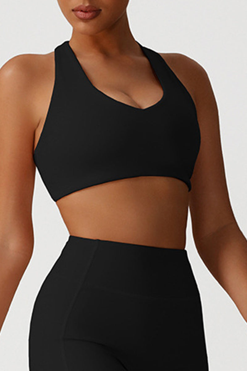 Women Cross Back V-Neck Yoga Sports Bra