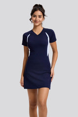 Tennis Sports Casual Dress Slim-fit Golf Short Sleeve Breathable Long Skirt