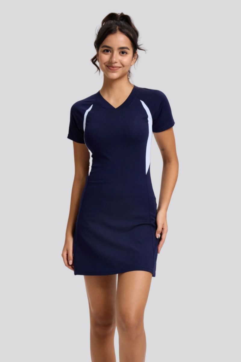 Tennis Sports Casual Dress Slim-fit Golf Short Sleeve Breathable Long Skirt