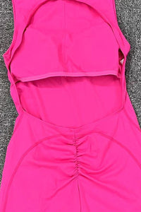 Women Sleeveless Back Hollow Fitness Peach Butt Removable Chest Pad Sports Yoga Bodysuit