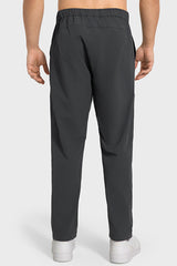 Men Loose Lightweight Quick-Dry Breathable High-Elastic Draped Straight-Leg Workout Sweatpants